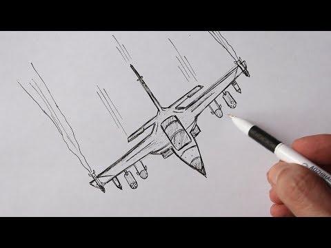 كيفية رسم طائرة مقاتلة سهلة 