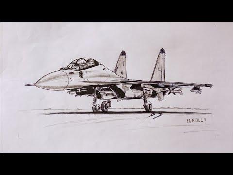 How To Draw A Fighter Plane Learn To Draw A Fighter Plane كيفية رسم طائرة مقاتلة رسم طائرة سهلة 