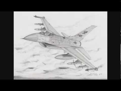 طريقة رسم المقاتلة F 16 