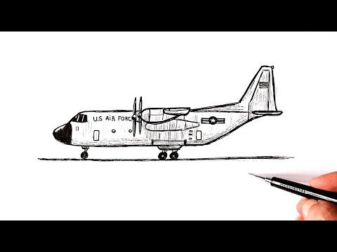 كيفية رسم طائرة نقل عسكرية الرسم العسكري 