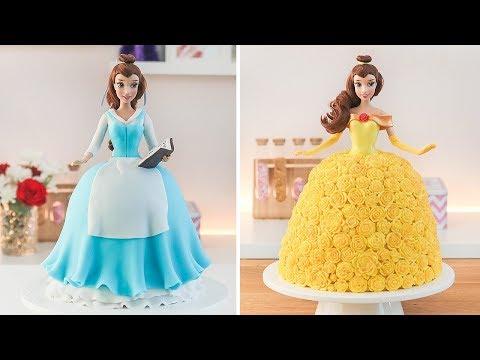 DISNEY PRINCESS BELLE DOLL CAKE BEAUTY AND THE BEAST TAN DULCE 
