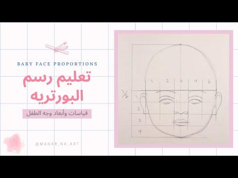 تعليم رسم وجه طفل للمبتدئين HOW TO DRAW BABY FACE Proportion 