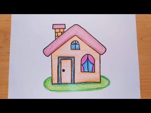 رسم للاطفال رسم بيت رسم بيت سهل رسم بيت للاطفال رسم سهل تعليم الرسم رسم وتلوين 