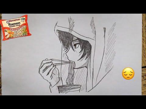 How To Draw A Sad Anime Boy Step By Step Sad Anime Boy Sketch Sad Drawing Tutorial 