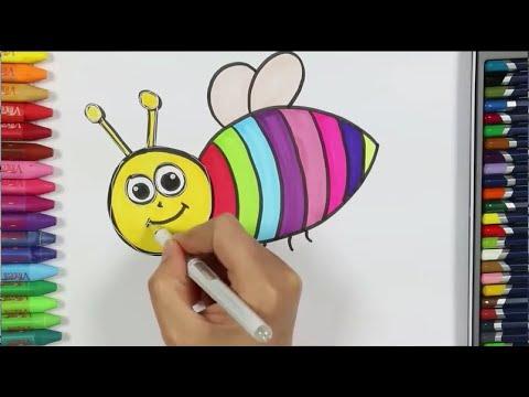 كيفية رسم نحلة تلوين النحل رسم النحل كيفية الرسم واللون 