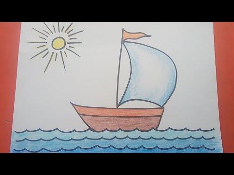 عقد العقد الخيانة جزئي  رسم مركب في البحر رسم مركب سهل تعليم الرسم للاطفال 28 – ايميجز