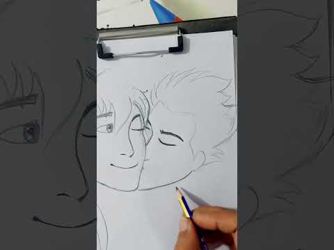 كيفية رسم ولد يحضن حبيبته 