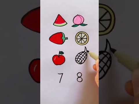 كيف تعلم طفلك رسم الفواكه عن طريق الأرقام وأنت ايض ا جرب Shorts Short Viral Video Art العراق 