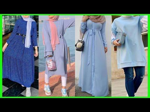 ملابس وازياء المحجبات باللون الازرق الجزء الثانى Blue Hijab Outifits 