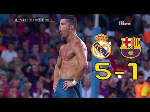 مباراة ريال مدريد وبرشلونة هدف 5 1 عودة الدوري الإسباني وعودة فهد العتيبي 