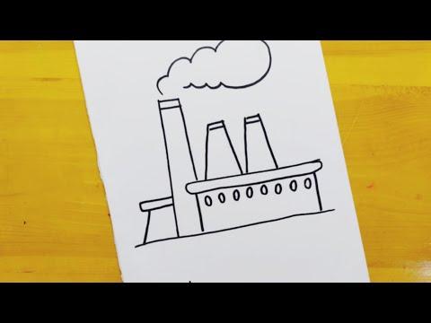 رسم سهل رسم مصنع رسم عن التلوث Easy Drawing Factory Drawing Pollution Drawing 