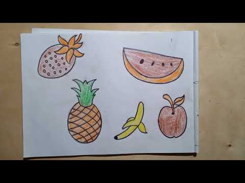 تعليم رسم الفواكه خطوة بخطوة Teach Drawing Fruits And Vegetables 