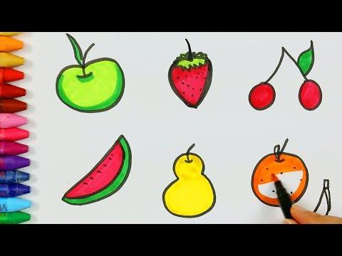 كيفية رسم الفواكه كيفية رسم ولون الاطفال التلفزيون 