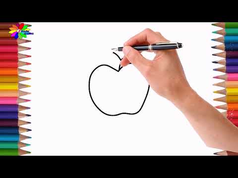 تعليم الرسم للاطفال خطوة بخطوة رسم تفاحه رسم تفاح How To Draw An Apple 