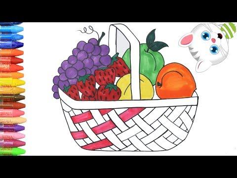 الرسم والتلوين للأطفال كيفية رسم صندوق الفاكهة مع ميمي الرسم للأطفال الأطفال ألوان الفيديو 