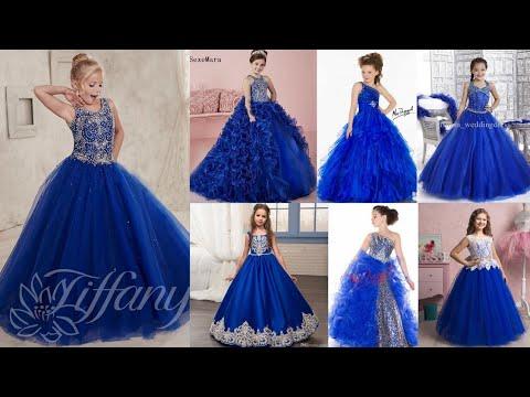 Royal Blue Ball Gown Little Girls Party Dresses Birthday Party Dress For Girls Fashion S Fabric 