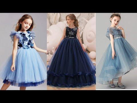 Blue Dress Designs For Baby Girls 
