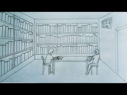 How To Draw Library Step By Step Very Easy Part 1 Zia Easy Drawing 