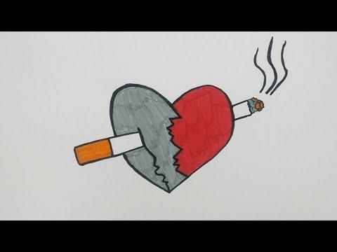 رسم سهل رسم اليوم العالمي للكف عن التدخين بطريقة سهلة للمبتدئين رسمة لا للتدخين خطوة بخطوة 
