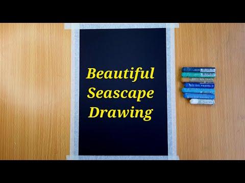 Oil Pastel Drawing For Beginners Sunset Seascape Drawing Scenery Drawing Step By Step 