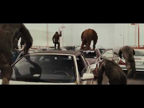 مقطع من فيلم القرد سيزر قتال مع الشرطة على الجسر 