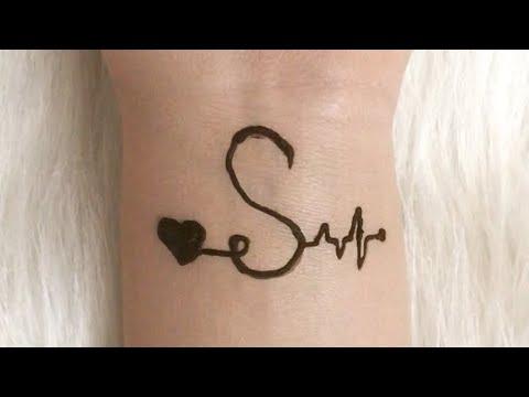 S Letter Alphabet Mehndi Design رسم حنه حروف اجنبيه سهله 