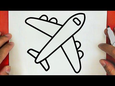 كيف ترسم طائرة خطوة بخطوة رسم سهل تعليم الرسم للمبتدئين How To Draw A Plane 