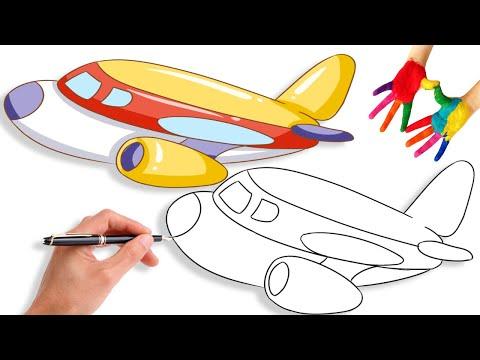 تعليم الرسم للمبتدئين كيفية رسم طائرة خطوة بخطوة Aeroplane Drawing How To Draw Aeroplane 