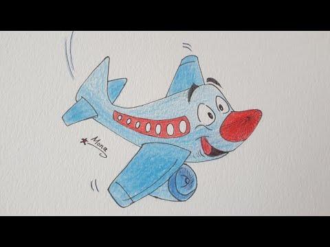 رسم طائرة كرتون Draw A Cartoon Plane 