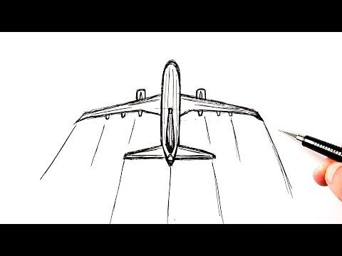 كيفية رسم طائرة سهلة 