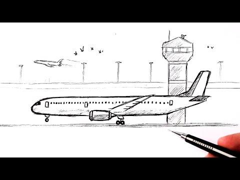 كيفية رسم طائرة سهلة دروس الرسم سهلة 