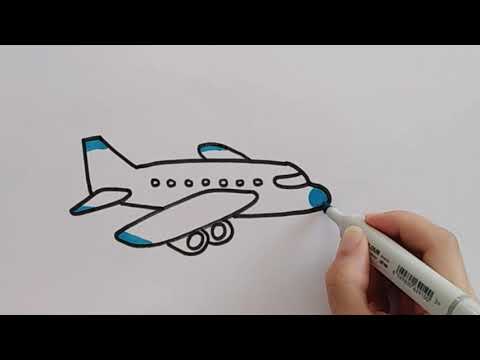 تعليم رسم طائرة للأطفال How To Draw A Plane Uçak Nasıl çizilir 