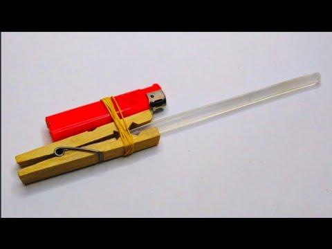 كيفية صنع مسدس شمع بسيط من ملقط الغسيل فقط 