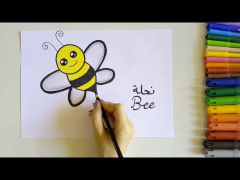 تعليم الرسم للاطفال رسم نحلة خطوة بخطوة How To Draw A Bee Step By Step 