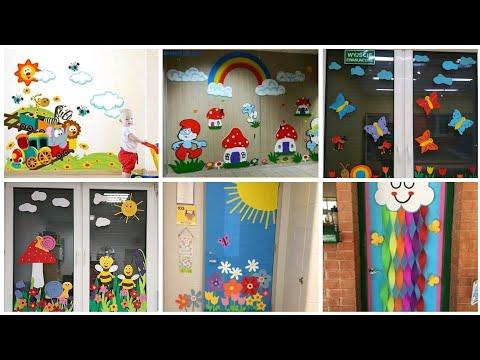 أفكار لتزيين جدران نوافذ وأبواب رياض الأطفالKindergarten Decorating Ideas 