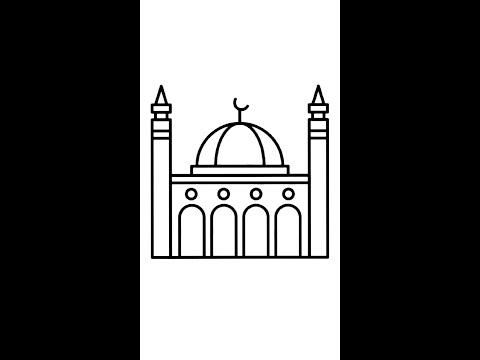 كيفية رسم مسجد خطوة بخطوة رسم سهل رسم مسجد سهل تعليم الرسم للمبتدئين 