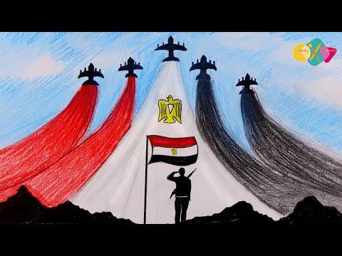 رسم سهل جدا للمبتدئين بالرصاص تعلم طريقة رسم عن حرب 6 اكتوبر كيف ترسم موضوع حرب اكتوبر 