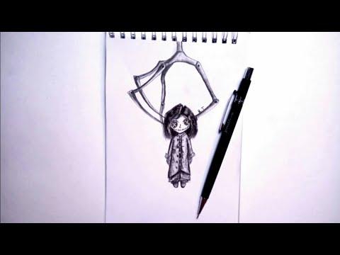 رسم سهل رسم دميه مخيفه بالقلم الرصاص فقط Easy Drawing 