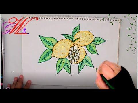طريقة رسم وتلوين ليمون Lemon How To Draw Lemon Picture Coloring 