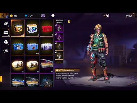 صندوق FREE FIRE MAX 60 BP S1 الفاخر مفتوح بأسلوبي الرائج 