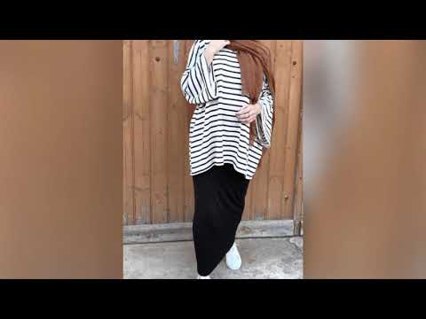 تنسيقات ربيعية للمحجبات باللونين الابيض و الاسود Black And White Spring Hijab Outfits 