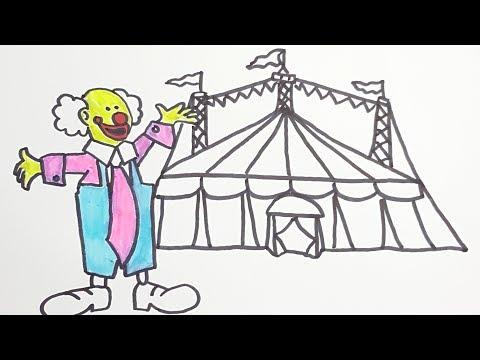 كيف ترسم بهلوان فى السيرك خطوة بخطوة HOW TO DRAW A CLOWN WITH CIRCUS EASY FOR KIDS 