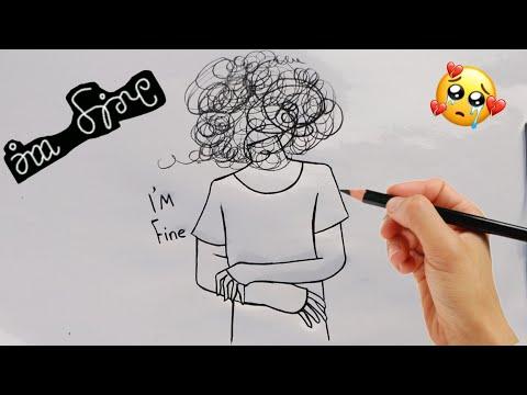 رسم تعبيري حزين وسهل رسم حزين رسم وجه تعبيري بالرصاص رسومات معبره حزينه 