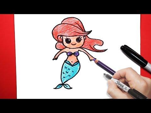 How To Draw Ariel Easy Drawing Ariel The Little Mermaid 