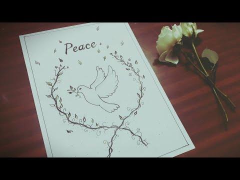 رسم حمامة السلام بطريقة بسيطة 