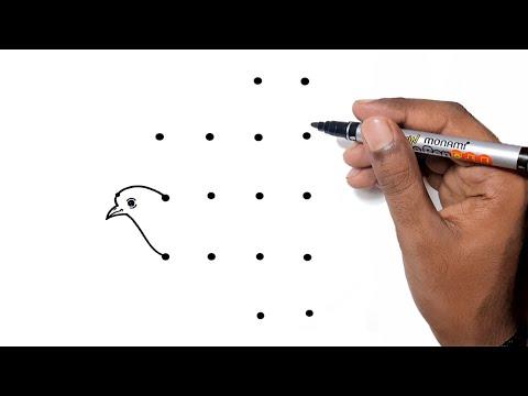 How To Draw A Pigeon Draw A Pigeon With 17 Dots Easy Drawing Art Video 
