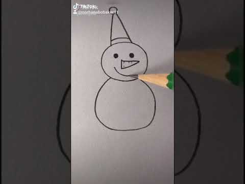رسم رجل الثلج سهل جدا 
