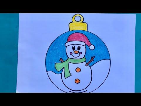 تعليم الرسم للأطفال رسم رجل الثلج للأطفال رسم سهل رسم رأس السنة رسم وتلوين Howtodraw Preschool Art 