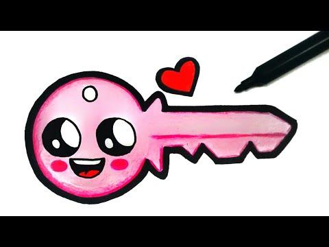 Drawing And Coloring A KEY EASY Cute Drawings How To Draw Easy Stuffs 