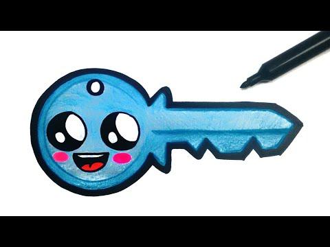 HOW TO DRAW A KEY EASY STEP BY STEP 